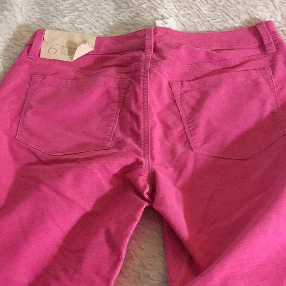 Ann Taylor Loft pink corduroy pants - Picture 3 of 7